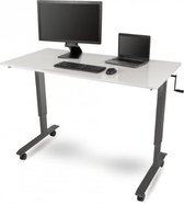 Verstelbaar Zit Sta Bureau 150cm Hoogglans Wit Top / Antraciet Frame