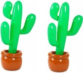 2x Opblaasbare cactus in pot 85 cm - Opblaas figuur cactus