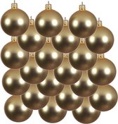 18x Gouden glazen kerstballen 6 cm - Mat/matte - Kerstboomversiering goud