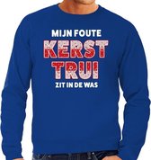 Foute Kersttrui / sweater - Mijn Kerst trui zit in de was- blauw voor heren - kerstkleding / kerst outfit 2XL (56)