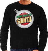Foute Kersttrui / sweater - Great balls of Santa zwart voor heren - kerstkleding / kerst outfit S (48)