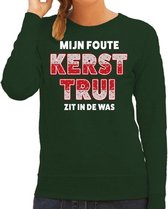 Foute kersttrui / sweater Mijn foute Kerst trui zit in de was groen voor dames - kerstkleding / christmas outfit XS (34)