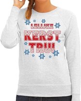 Foute kersttrui / sweater Lelijke kerst trui grijs voor dames - kerstkleding / christmas outfit XS (34)