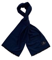 Zijden Comfort Sjaal Alesund Allure - Geborstelde Zijde - 180 x 30 cm - Geblokt Patroon - 100% Zijde