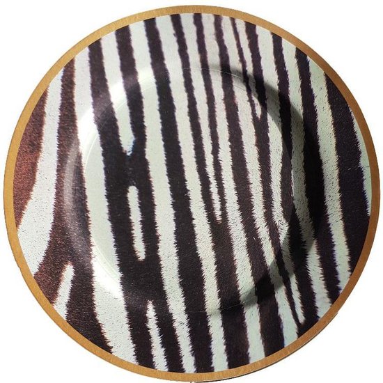 Niet essentieel Higgins Psychiatrie Decoratie bord met zebra motief BEAU - Wit / Zwart - Kunststof - Ø 33 cm |  bol.com