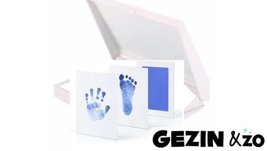 Baby Hand / Voet afdruk Stempel set Blauw - Kraamcadeau - Babyshower - Stempel Kussen van Boozzter — afbeelding 2