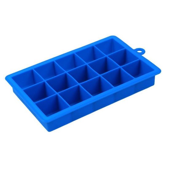 Blauwe Ijsmal In Kubus Vorm 15 Compartimenten - Siliconen Mal - Ijsblokjes - Zomer - Vakantie - Ijsklontjes - Ijsblokjesvorm
