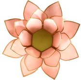 Lotus sfeerlicht pastel roze goudrand - 13.5 cm - S