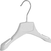 De Kledinghanger Gigant - 20 x Babyhanger kunststof wit met schouderverbreding en rokinkepingen, 24 cm