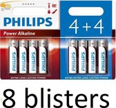 64 Stuks (8 Blisters a 8 st) Philips Power Alkaline Batterij LR6P8BP/10