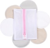 Luxe Wasbare Katoenen Zoogcompressen - Set Van 6 Stuks - Herbruikbare Borstvoeding Zoogcompres Wasbaar - Tepel Pads - Ultrazacht Bamboe - Met Waszakje