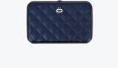 Ögon QUILTED BUTTON kaarthouder navy blue