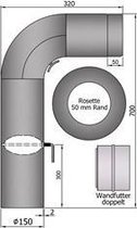 TT Kachelpijp Ø150 bochtenset 90º grijs - grijs - staal - 2mm - bochtenset - Ø150mm