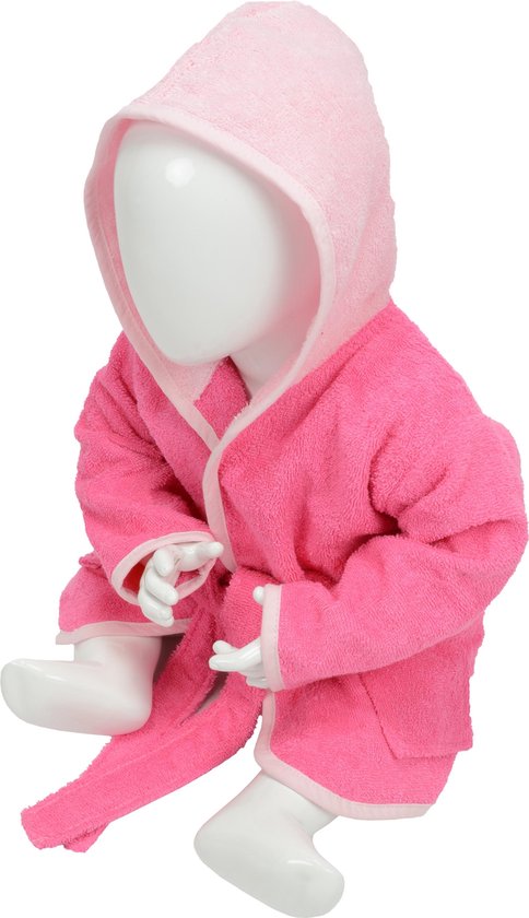 ARTG® Babiezz - Baby Badjas met Capuchon -  Rose - Lichtroze  - Maat  68-74