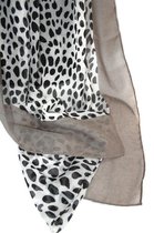 Zwart witte luipaard print dames sjaal van katoen 70 x 175 cm