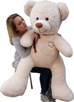 Grote teddebeer / knuffelbeer 160cm - Zachte pluche - Creme