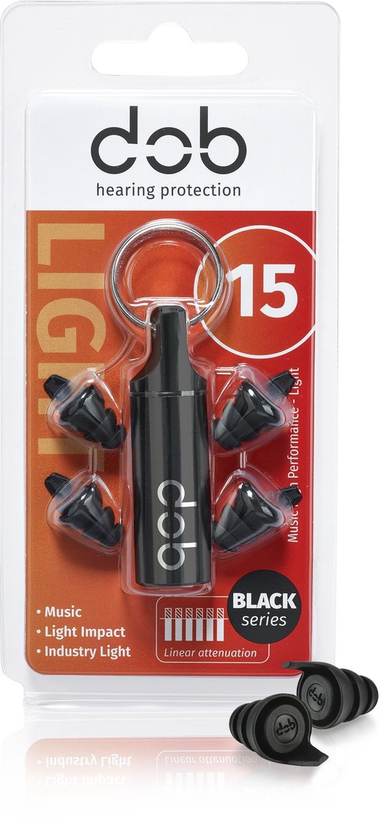 Goedkoopste dOb Reusable Black series 15dB - Muziek oordoppen - Festival - Premium Muziekfilter - 1 paar