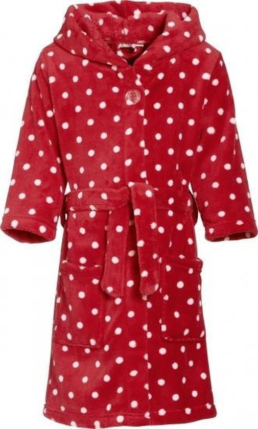 Immoraliteit het doel graven Rode badjas/ochtendjas met witte stippen print voor kinderen. 98/104 (4-5  jr) | bol.com