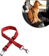 SVH Company Luxe Autoriem Hond Hondengordel - Elastische en Verstelbare Auto Gordel - Riem voor Huisdieren - Veiligheidsgordel - One Size - Rood