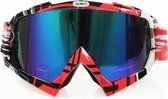 Skibril stoere luxe lens blauw evo frame rood N type 2 - ☀/☁