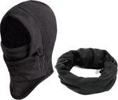 Ski Masker Winddicht | Fleece Nekverwarmer | Brommer / Scooter / Motor Masker | Grijs