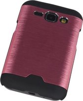 Lichte Aluminium Hardcase/Cover/Hoesje Samsung Galaxy J1 Roze