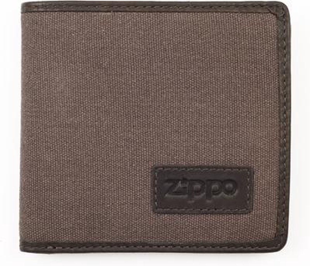 Heren portemonnee leer en stof Zippo - Mokka Grijs