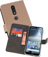 Booktype Telefoonhoesjes - Bookcase Hoesje - Wallet Case -  Geschikt voor Nokia 4.2 - Goud