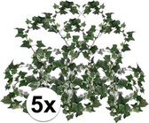 5x Groene klimop slinger plant Hedera Helix 180 cm - Kunstplanten/nepplanten - Woondecoraties