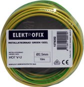 10 meter Elektrofix installatiedraad groen/geel, 2.5mm