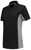 Tricorp Poloshirt Bi-color dames - 202003 - zwart / grijs - maat XL