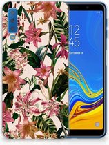 TPU Siliconen Hoesje Geschikt voor Samsung Galaxy A7 (2018) Flowers