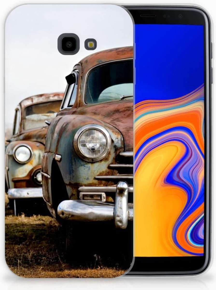 Samsung Galaxy J4 Plus (2018) Siliconen Hoesje met foto Vintage Auto