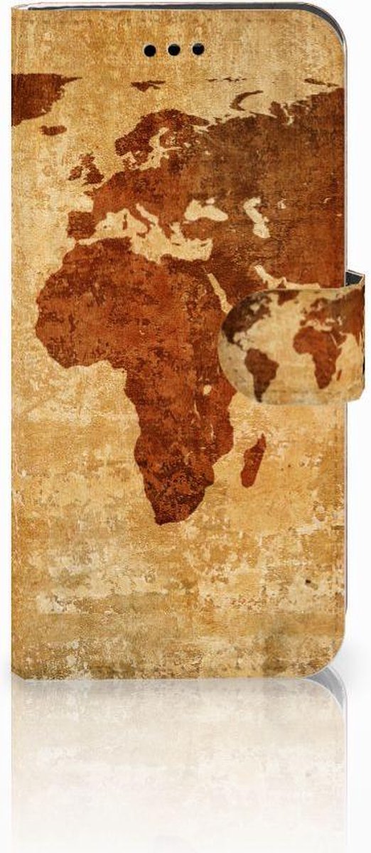 Huawei P10 Lite Flip Cover Wereldkaart