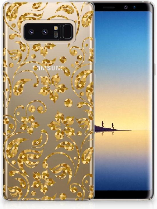 Pompeii hoek gras Samsung Galaxy Note 8 TPU Hoesje Design Gouden Bloemen | bol.com