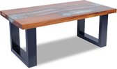 Salontafel massief teakhout hars 100x50 cm (incl. vloerviltjes)