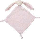 Roze konijn/haas tuttel/knuffeldoekje 40 cm - Konijnen/hazen huisdieren knuffels - Baby geboorte kraamcadeaus