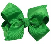 Haarknipje, haarclip, haarspeldje, alligatorknip met strik van grosgrain lint groen – gratis verzending