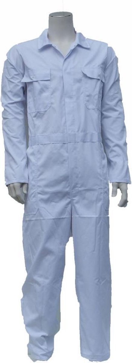 Overall polyester/katoen wit maat 59