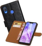 Zakelijke Book Case Telefoonhoesje Geschikt voor de Huawei Nova 3 - Portemonnee Hoesje - Pasjeshouder Wallet Case - Zwart