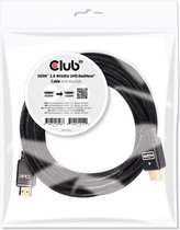 club3D CAC-2313 HDMI-kabel HDMI Aansluitkabel HDMI-A-stekker, HDMI-A-stekker 10.00 m Zwart 4K UHD, Vlambestendig
