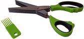 Renberg Kruidenschaar - Kruidensnijder - Keukenschaar Kruiden - Kruidenkniper - Met reinigingskam - Kruidenstripper - Keukenschaar voor kruiden - RVS Bladen - 20,5 cm