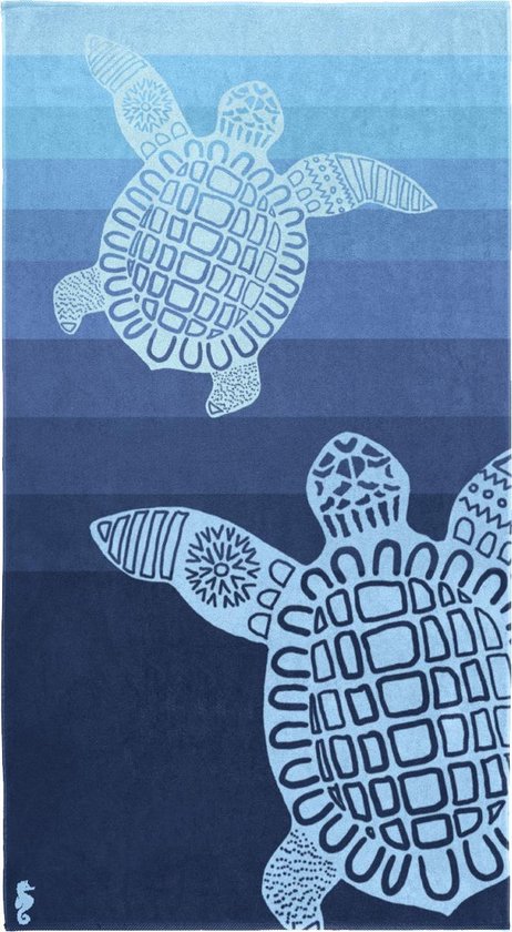 Serviette de plage Seahorse Turtle - 100x180 cm - Blue
