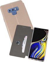 Slim Folio Case - Book Case Telefoonhoesje - Folio Flip Hoesje - Geschikt voor Samsung Galaxy Note 9 - Goud