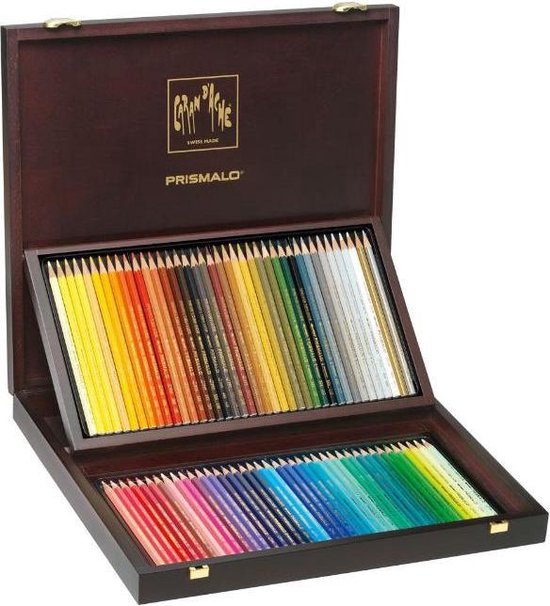 Kleurpotlood caran d'ache prismalo houtendoos | Doos a 80 stuk