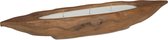 relaxdays kaarsschaal hout - multi-lont kaars - decoratie schaal - rustieke tafeldecoratie bruin