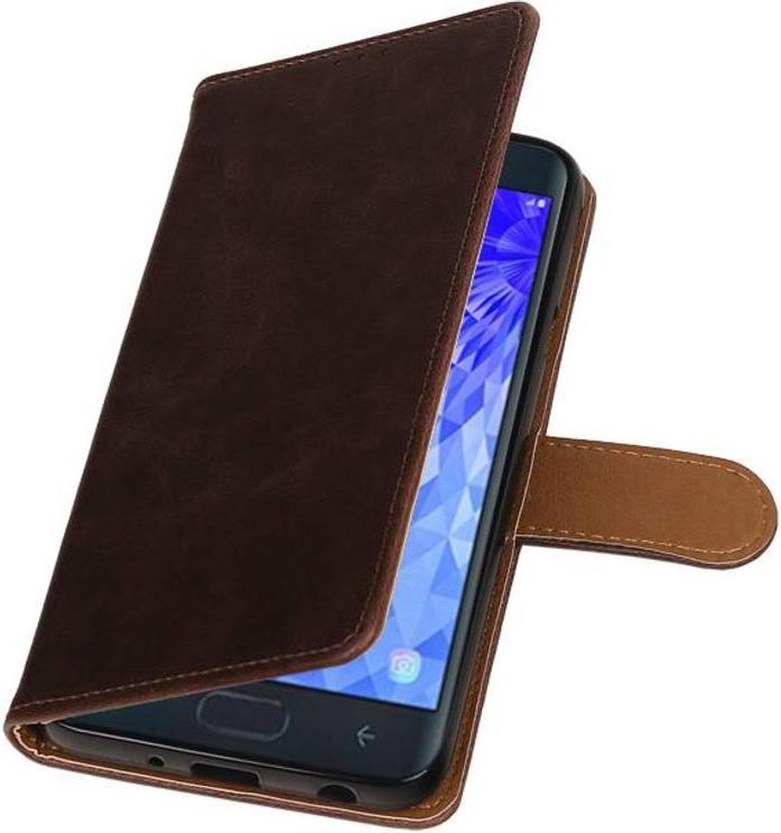 Mocca Pull-Up Booktype Hoesje voor Galaxy J7 (2018)