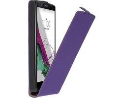 Paars premium leder flipcase voor de LG G4 hoesje