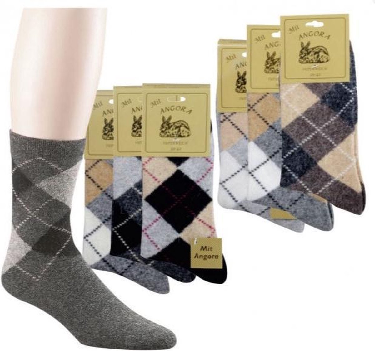 3 paar sokken met angora wol | bol.com
