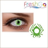 Freshgo Feestlens spider green gekleurde lenzen met lensdoosje